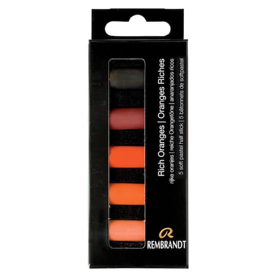 Rembrandt 5 Color Rich Oranges Half Stick Soft Pastel Set